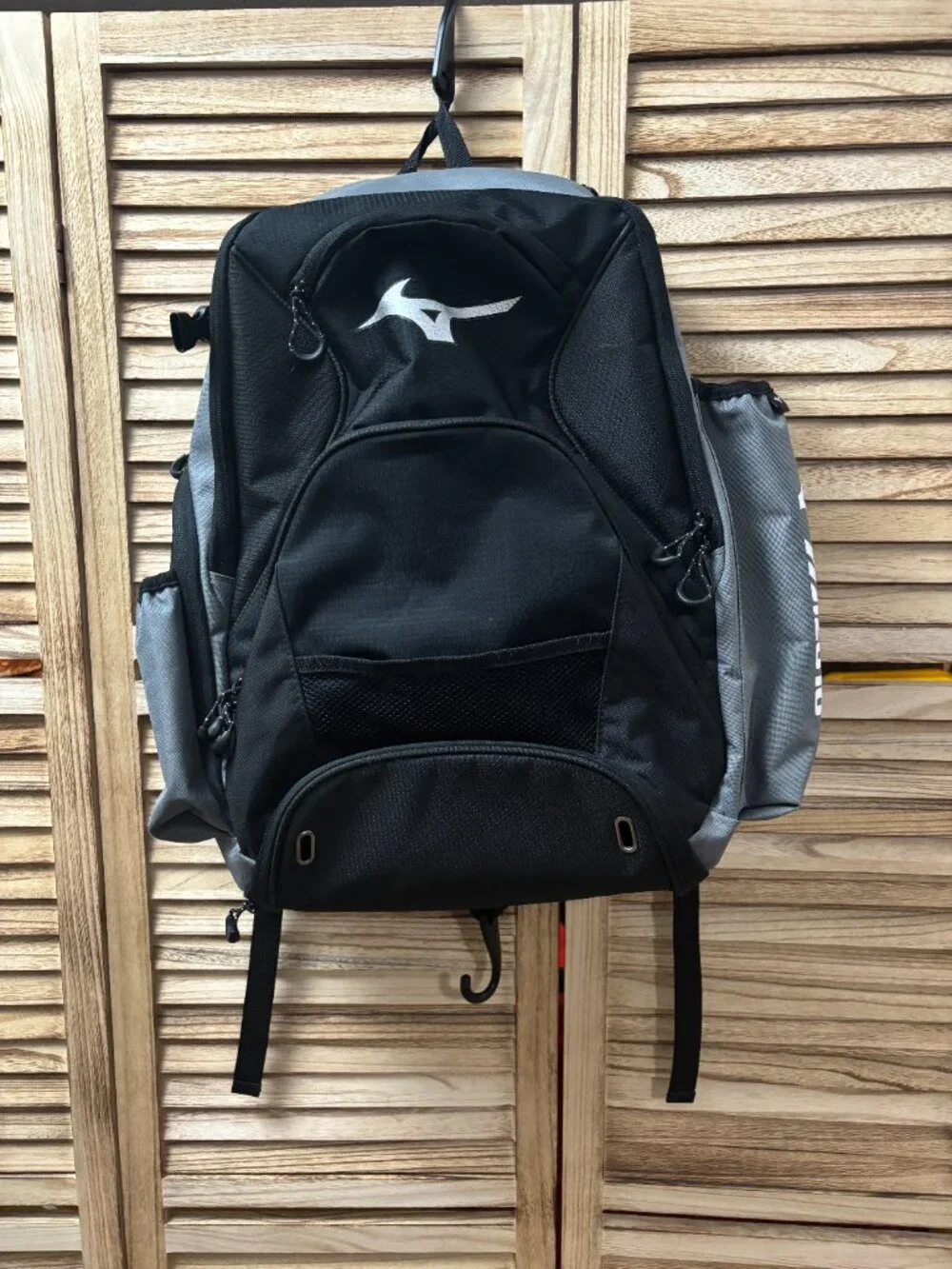 Mizuno Aerostrap Black Grey Sports Backpack 21x13